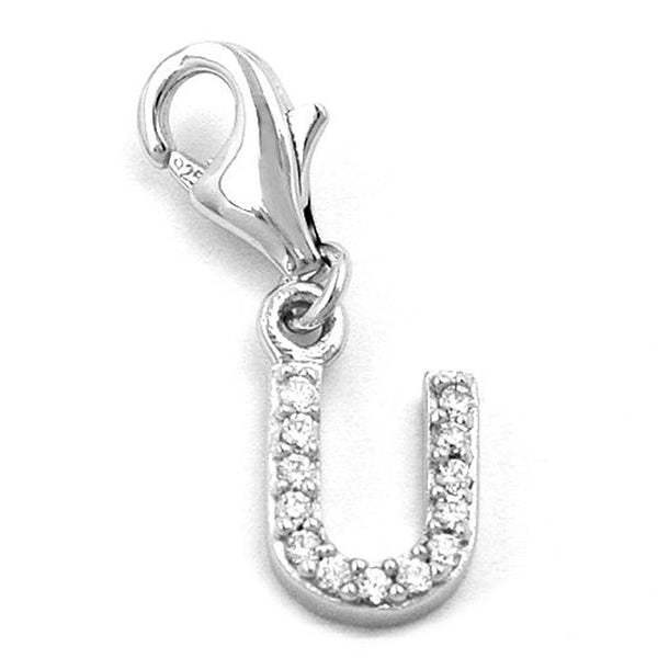 Anhänger, Charm Buchstabe U, Silber 925