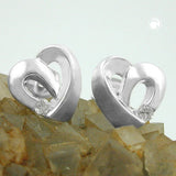 Stecker, Herz mit Zirkonia, Silber 925