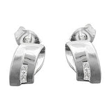 Stecker, gebogen, Zirkonia, Silber 925