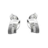 Stecker, gebogen, Zirkonia, Silber 925