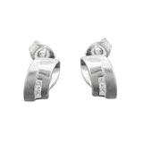 Stecker, gebogen, Zirkonia, Silber 925