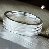 Ring 6mm verlaufende Querrillen matt-diamantiert Silber 925 Ringgröße 56