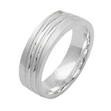 Ring 6mm verlaufende Querrillen matt-diamantiert Silber 925 Ringgröße 56