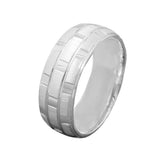 Ring, matt-glänzend, kariert, Silber 925