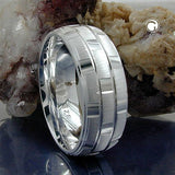 Ring, matt-glänzend, kariert, Silber 925