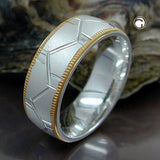 Ring, matt bicolor Wabenmuster, 925
