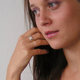 Ring, bicolor 3 Rillen, Silber 925