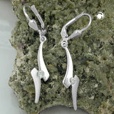 Ohrbrisur Ohrhänger Ohrringe 38x7mm Zickzack mit Zirkonia matt-glänzend Silber 925