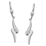 Ohrbrisur Ohrhänger Ohrringe 38x7mm Zickzack mit Zirkonia matt-glänzend Silber 925