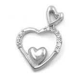 Anhänger, Herz mit Zirkonia, Silber 925