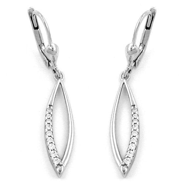 Brisur, Zirkonia, rhodiniert, Silber 925