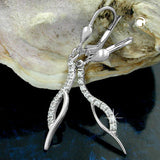 Brisur, Zirkonia, rhodiniert, Silber 925