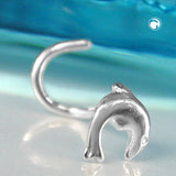 Nasenstecker 5x4mm Delfin mit Spirale glänzend Silber 925