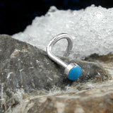 Nasenstecker 2,5mm blau Email Haken Silber 925