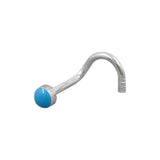 Nasenstecker 2,5mm blau Email Haken Silber 925