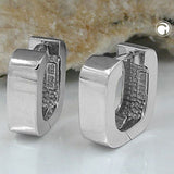 Creole 15x14x5mm Klappscharnier Viereck glänzend rhodiniert Silber 925