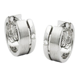Creole 14x6mm Klappscharnier Zirkonia teil-mattiert rhodiniert Silber 925