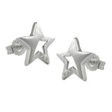 Stecker 10x10mm Stern mit Zirkonia Silber 925