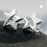 Stecker 10x10mm Stern mit Zirkonia Silber 925