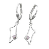 Ohrbrisur Ohrhänger Ohrringe 30x9mm Trapez Zirkonia rosé glänzend Silber 925