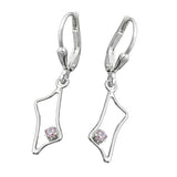 Ohrbrisur Ohrhänger Ohrringe 30x9mm Trapez Zirkonia rosé glänzend Silber 925