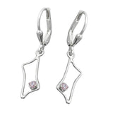 Ohrbrisur Ohrhänger Ohrringe 30x9mm Trapez Zirkonia rosé glänzend Silber 925