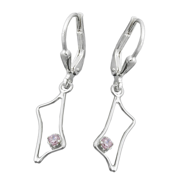 Ohrbrisur Ohrhänger Ohrringe 30x9mm Trapez Zirkonia rosé glänzend Silber 925