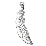Anhänger 45x12mm Charm Feder glänzend durchbrochen Silber 925