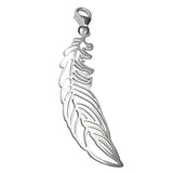 Anhänger 45x12mm Charm Feder glänzend durchbrochen Silber 925