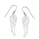 Ohrhaken, Flügel filigran, Silber 925