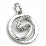 Anhänger, Kreis mit Zirkonia, Silber 925