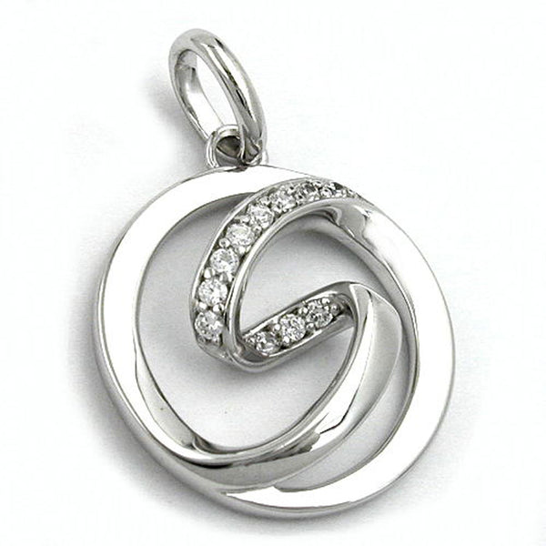 Anhänger, Kreis mit Zirkonia, Silber 925