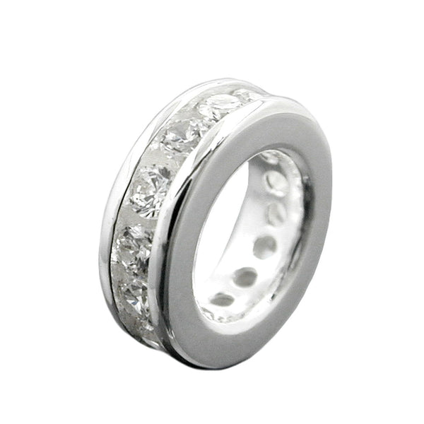 Anhänger 8x2mm Taufring mit Zirkonias Silber 925