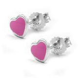 Stecker, kleines Herz rosa, Silber 925