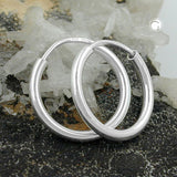 Creole 16mm glänzend Drahtcreole mit Steckverschluss Silber 925