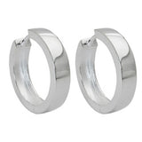 Creole 17x4mm Klappcreole glatt glänzend Silber 925