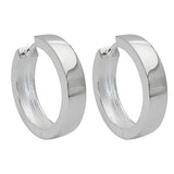 Creole 17x4mm Klappcreole glatt glänzend Silber 925