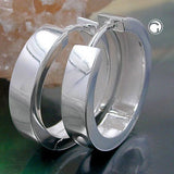 Creole 17x4mm Klappcreole glatt glänzend Silber 925
