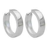 Creole 17x4mm Klappcreole glatt glänzend Silber 925