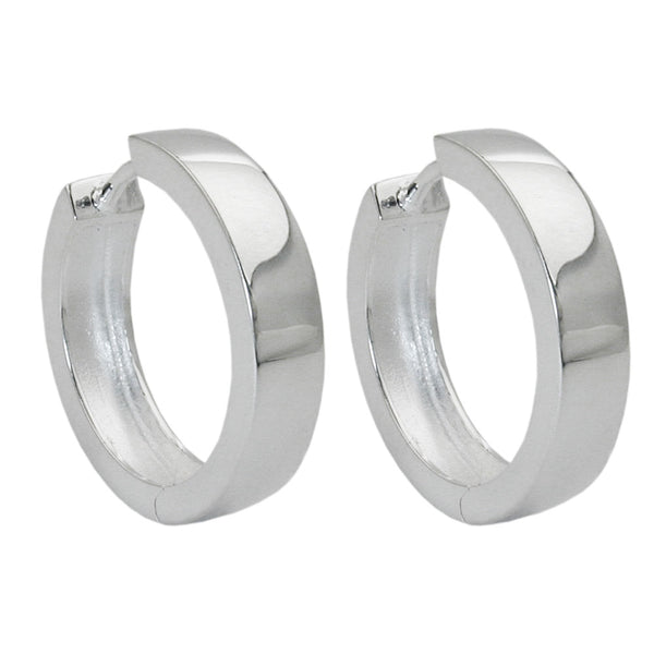 Creole 17x4mm Klappcreole glatt glänzend Silber 925