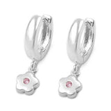 Creole, Hänger Blume rosa, Silber 925