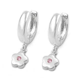 Creole, Hänger Blume rosa, Silber 925
