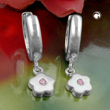 Creole, Hänger Blume rosa, Silber 925