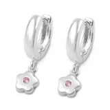 Creole, Hänger Blume rosa, Silber 925