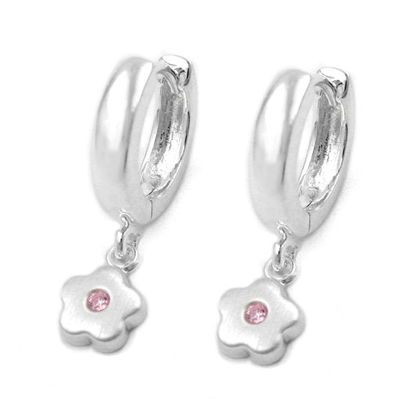 Creole, Hänger Blume rosa, Silber 925