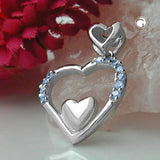 Anhänger, Herz mit Zirkonia, Silber 925