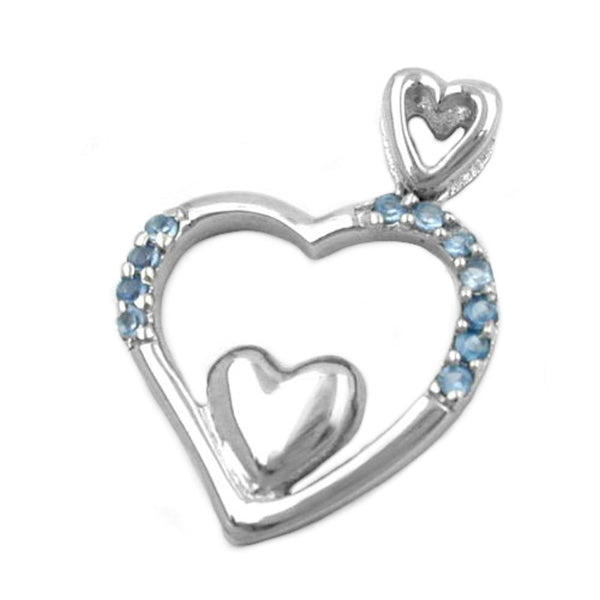 Anhänger, Herz mit Zirkonia, Silber 925