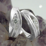 Creole teilmatt mit Zirkonia, Silber 925