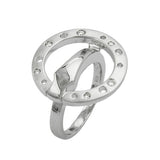 Ring 22mm Zirkonias mattiert rhodiniert Silber 925 Ringgröße 60