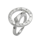 Ring 22mm Zirkonias mattiert rhodiniert Silber 925 Ringgröße 60